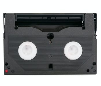8mm video cassette to digital on white background