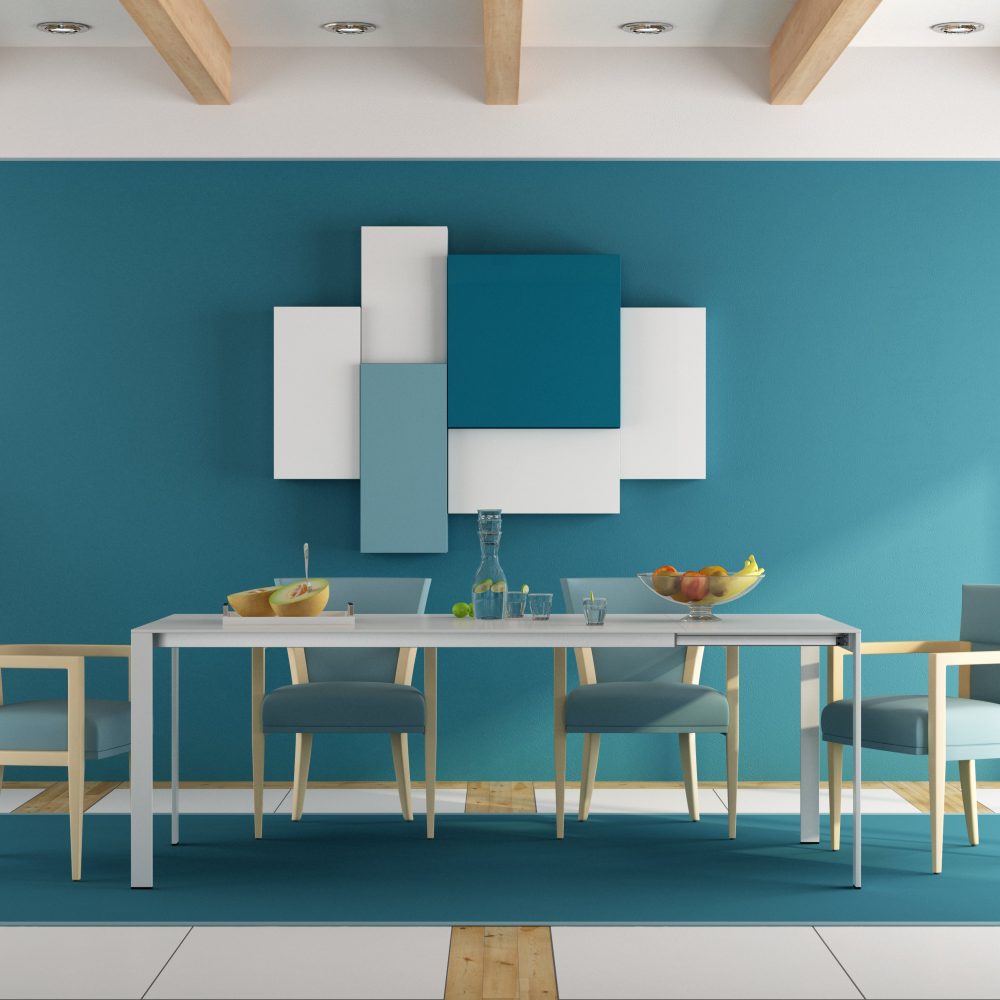 Blue dining room